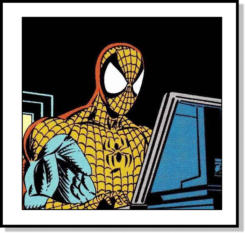 spiderman on laptop image